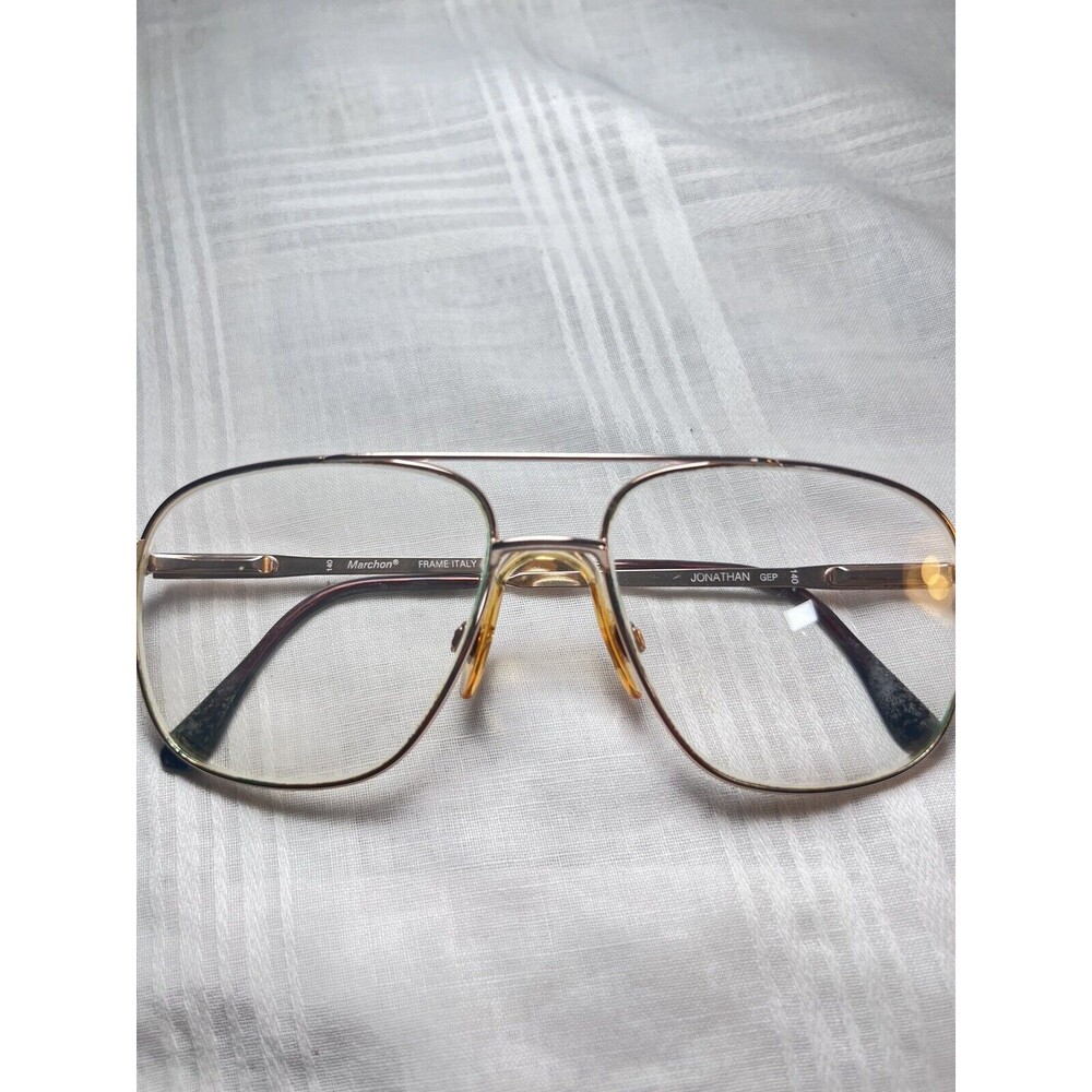 MARCHON  JONATHAN  140 Brown Mens Aviator Eyeglasses 56-16-140 Italy Frames Only